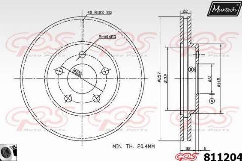 Maxtech 811204.0060 - Тормозной диск autospares.lv