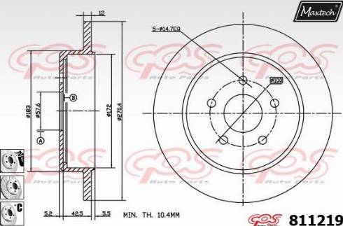 Maxtech 811219.6980 - Тормозной диск autospares.lv