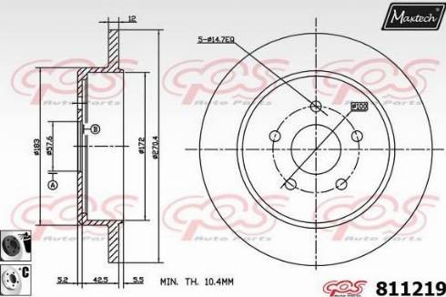 Maxtech 811219.6060 - Тормозной диск autospares.lv