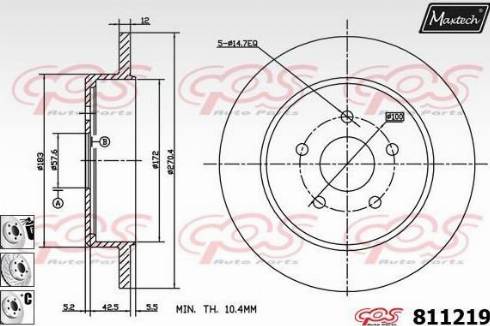 Maxtech 811219.6880 - Тормозной диск autospares.lv