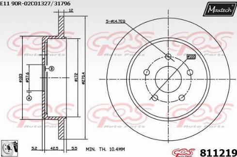 Maxtech 811219.0080 - Тормозной диск autospares.lv