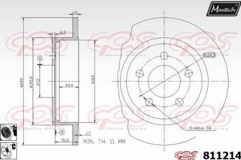 Maxtech 811214.6060 - Тормозной диск autospares.lv