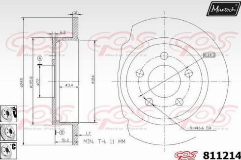 Maxtech 811214.6880 - Тормозной диск autospares.lv