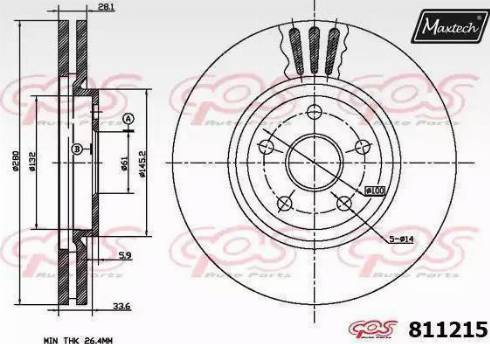 Maxtech 811215.0000 - Тормозной диск autospares.lv