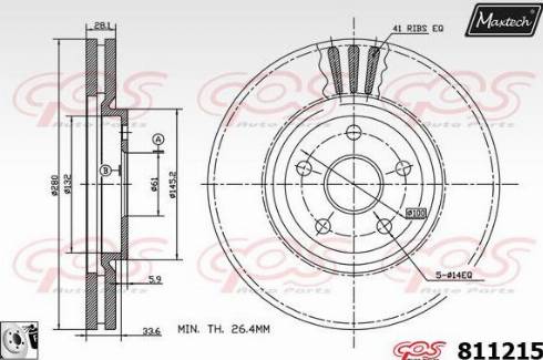 Maxtech 811215.0080 - Тормозной диск autospares.lv