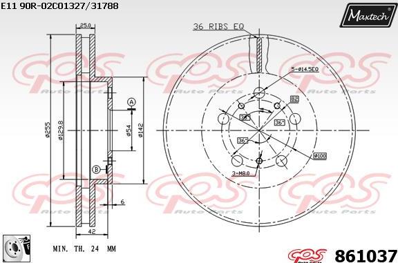 Maxtech 811215 - Тормозной диск autospares.lv