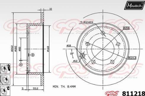 Maxtech 811218.6880 - Тормозной диск autospares.lv