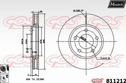 Maxtech 811212.6060 - Тормозной диск autospares.lv