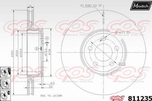 Maxtech 811235.6980 - Тормозной диск autospares.lv