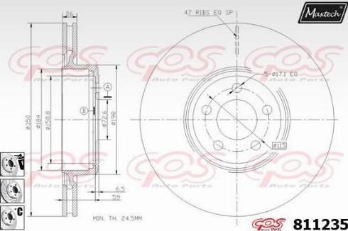 Maxtech 811235.6880 - Тормозной диск autospares.lv