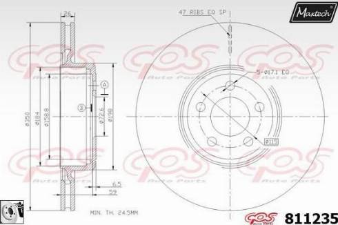 Maxtech 811235.0080 - Тормозной диск autospares.lv