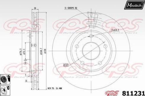 Maxtech 811231.6060 - Тормозной диск autospares.lv