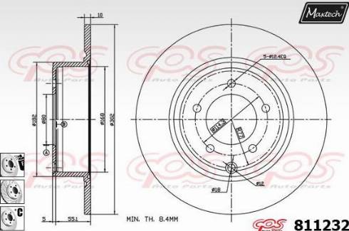 Maxtech 811232.6880 - Тормозной диск autospares.lv