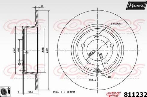 Maxtech 811232.0060 - Тормозной диск autospares.lv