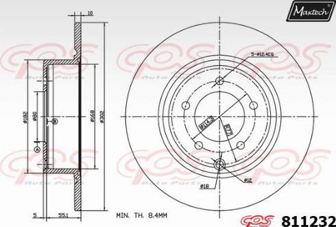 Maxtech 811232.0000 - Тормозной диск autospares.lv