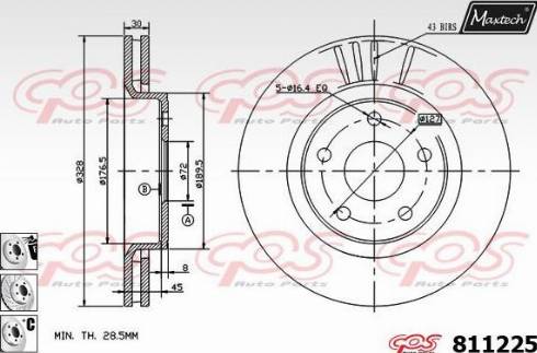 Maxtech 811225.6980 - Тормозной диск autospares.lv