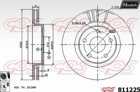 Maxtech 811225.6060 - Тормозной диск autospares.lv