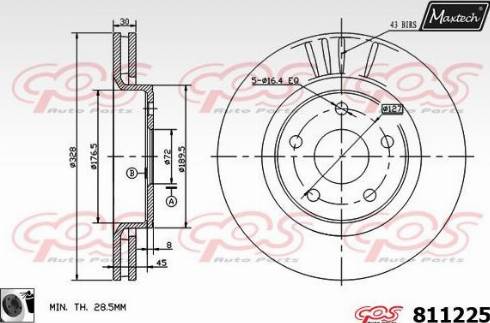 Maxtech 811225.0060 - Тормозной диск autospares.lv