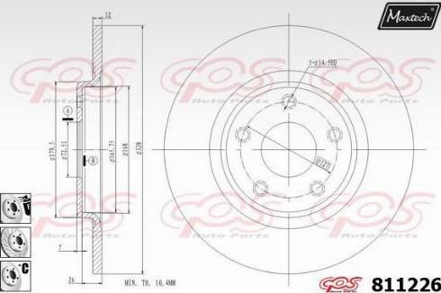 Maxtech 811226.6880 - Тормозной диск autospares.lv