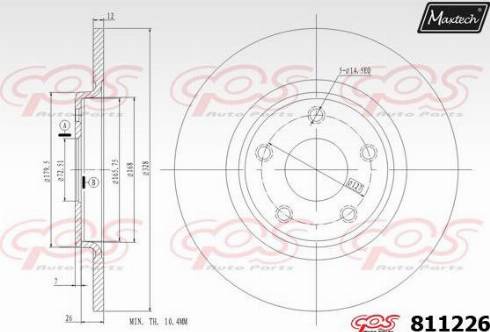 Maxtech 811226.0000 - Тормозной диск autospares.lv