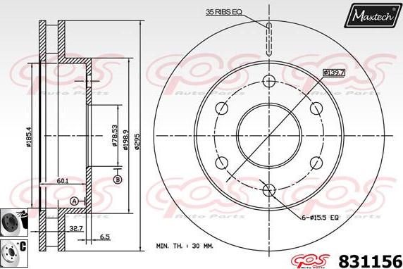 Maxtech 857145 - Тормозной диск autospares.lv