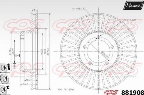 Maxtech 881908.6980 - Тормозной диск autospares.lv