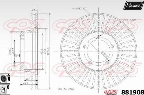 Maxtech 881908.6060 - Тормозной диск autospares.lv