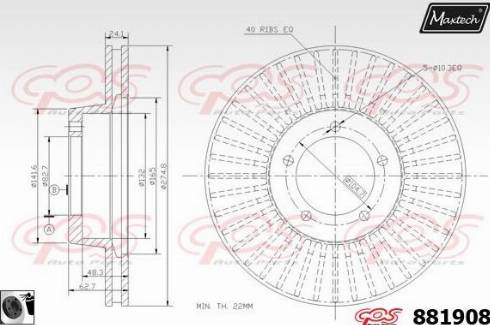 Maxtech 881908.0060 - Тормозной диск autospares.lv