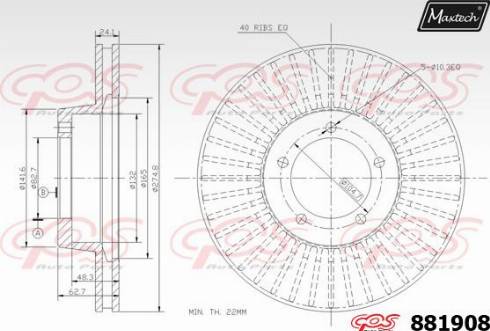 Maxtech 881908.0000 - Тормозной диск autospares.lv