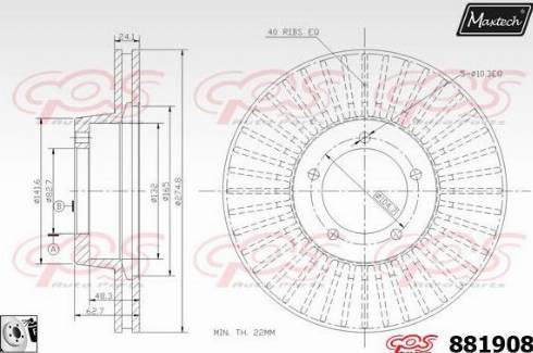 Maxtech 881908.0080 - Тормозной диск autospares.lv