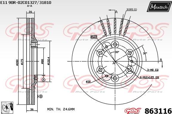 Maxtech 881405 - Тормозной диск autospares.lv