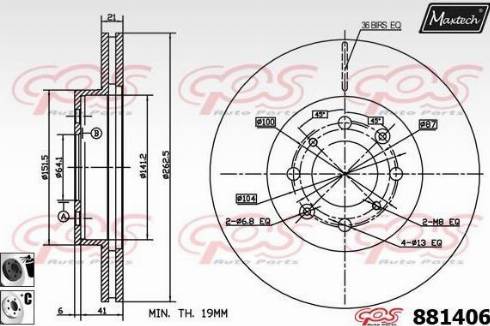 Maxtech 881406.6060 - Тормозной диск autospares.lv