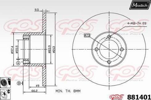 Maxtech 881401.6060 - Тормозной диск autospares.lv