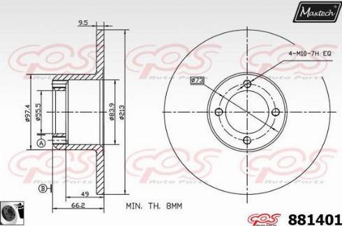 Maxtech 881401.0060 - Тормозной диск autospares.lv