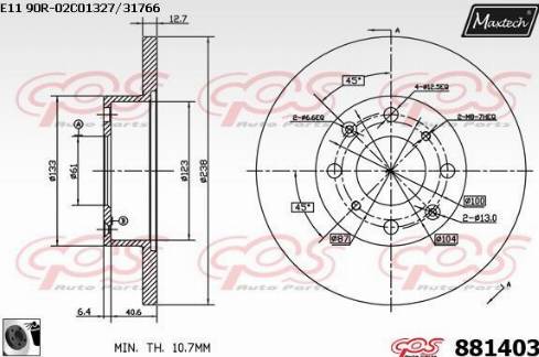 Maxtech 881403.0060 - Тормозной диск autospares.lv