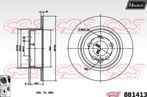 Maxtech 881413.6060 - Тормозной диск autospares.lv