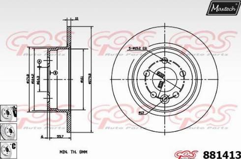 Maxtech 881413.6880 - Тормозной диск autospares.lv