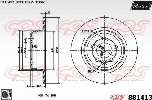 Maxtech 881413.0060 - Тормозной диск autospares.lv