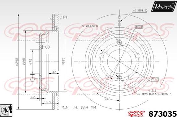 Maxtech 881413 - Тормозной диск autospares.lv