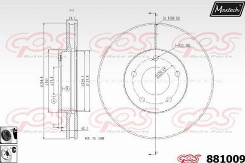 Maxtech 881009.6060 - Тормозной диск autospares.lv