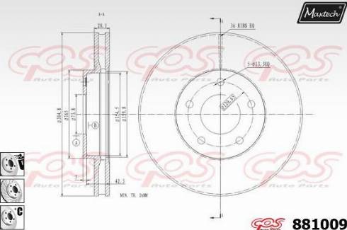 Maxtech 881009.6880 - Тормозной диск autospares.lv