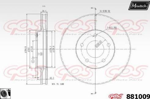 Maxtech 881009.0060 - Тормозной диск autospares.lv