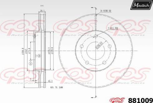 Maxtech 881009.0000 - Тормозной диск autospares.lv