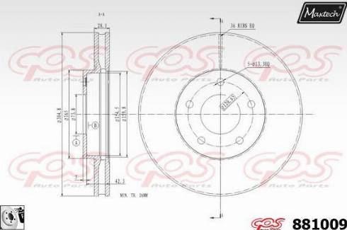 Maxtech 881009.0080 - Тормозной диск autospares.lv