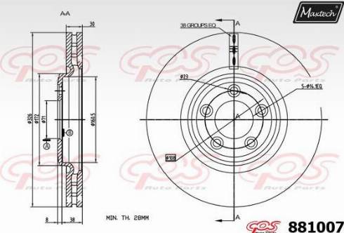 Maxtech 881007.0000 - Тормозной диск autospares.lv