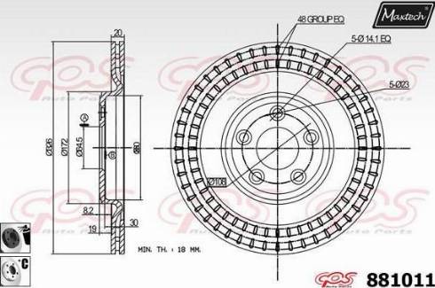 Maxtech 881011.6060 - Тормозной диск autospares.lv