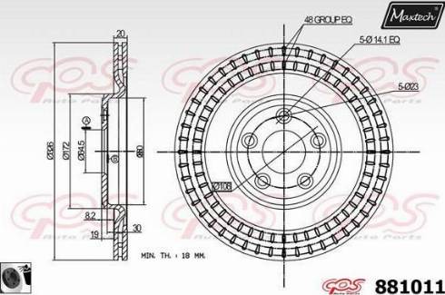 Maxtech 881011.0060 - Тормозной диск autospares.lv