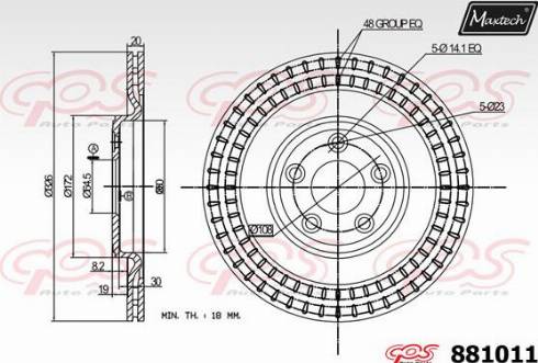 Maxtech 881011.0000 - Тормозной диск autospares.lv