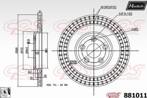 Maxtech 881011.0080 - Тормозной диск autospares.lv