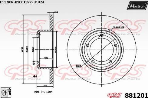 Maxtech 881201.0080 - Тормозной диск autospares.lv